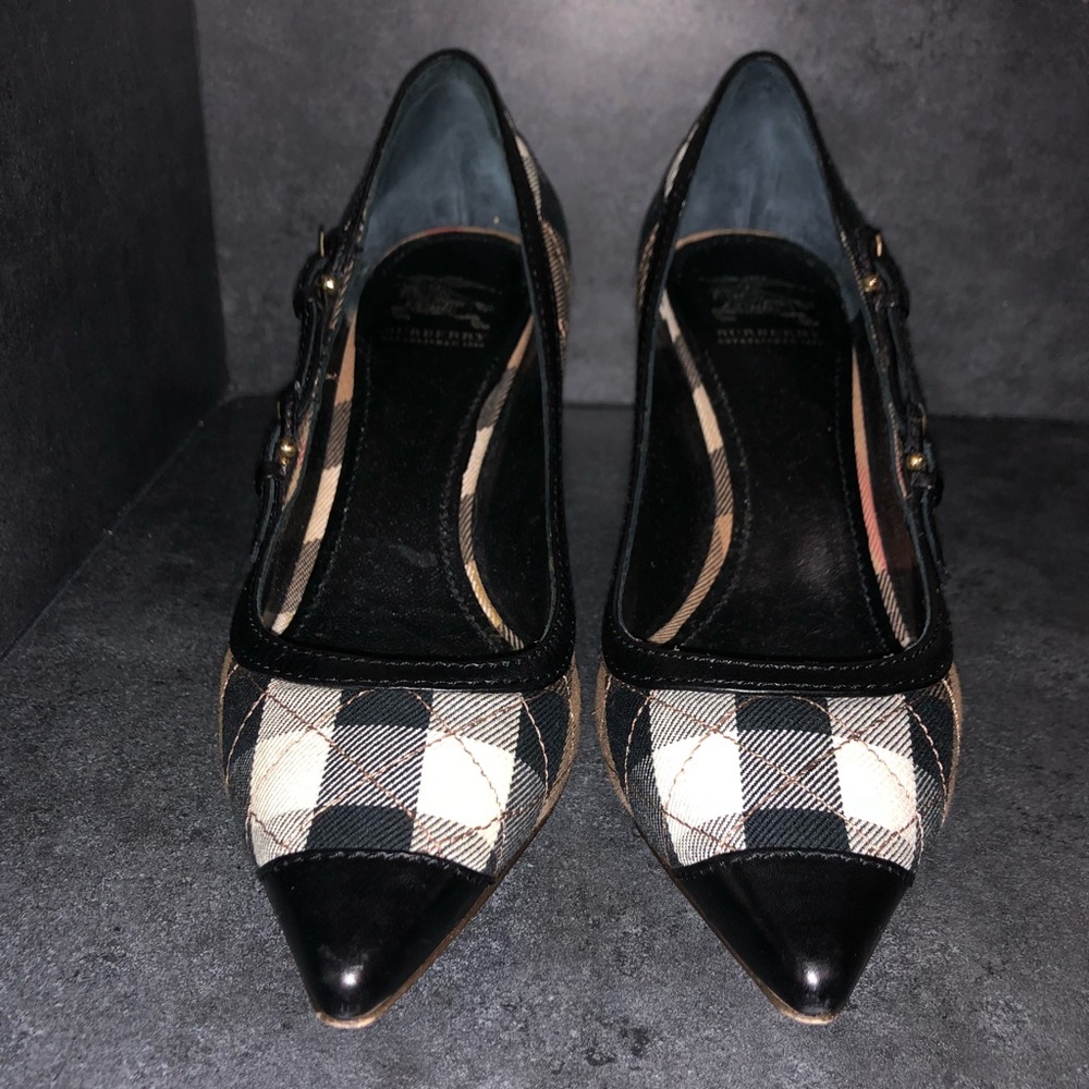 Burberry Womens Quilted House Check Heels Sz 6